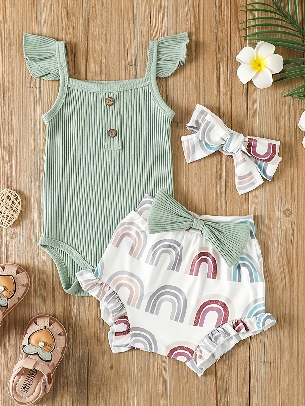 Conjunto de verano de 3 piezas para bebé niña