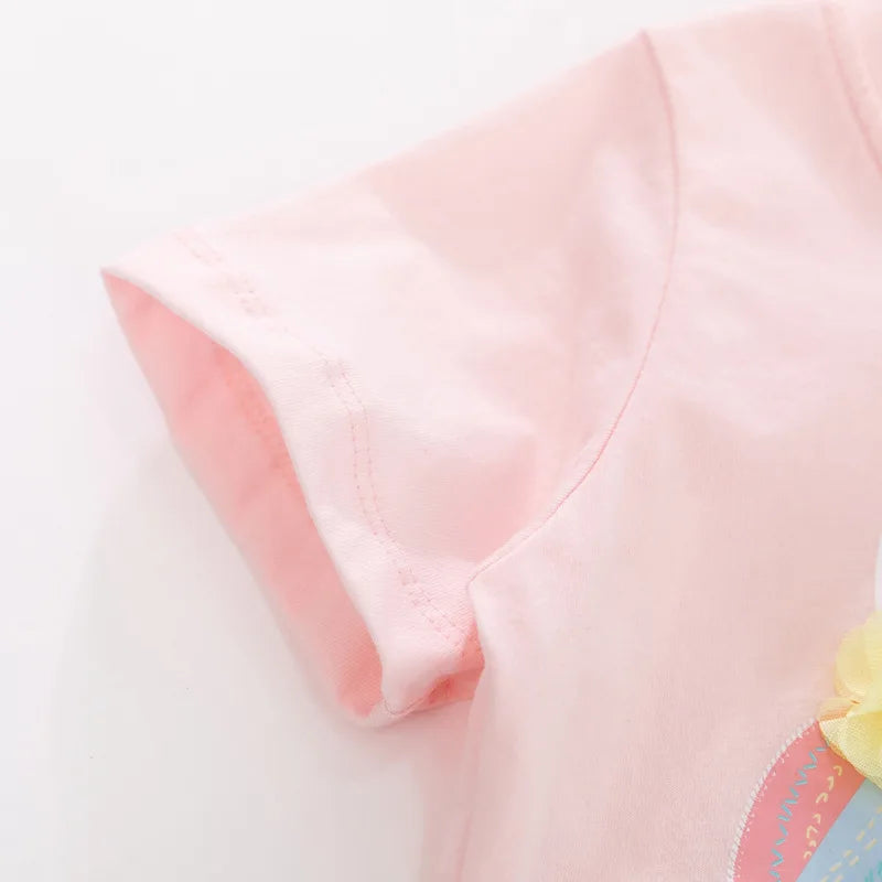 Camiseta Infantil de Algodón con Estampado de Unicornio
