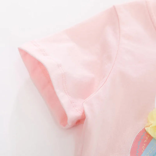 Camiseta Infantil de Algodón con Estampado de Unicornio
