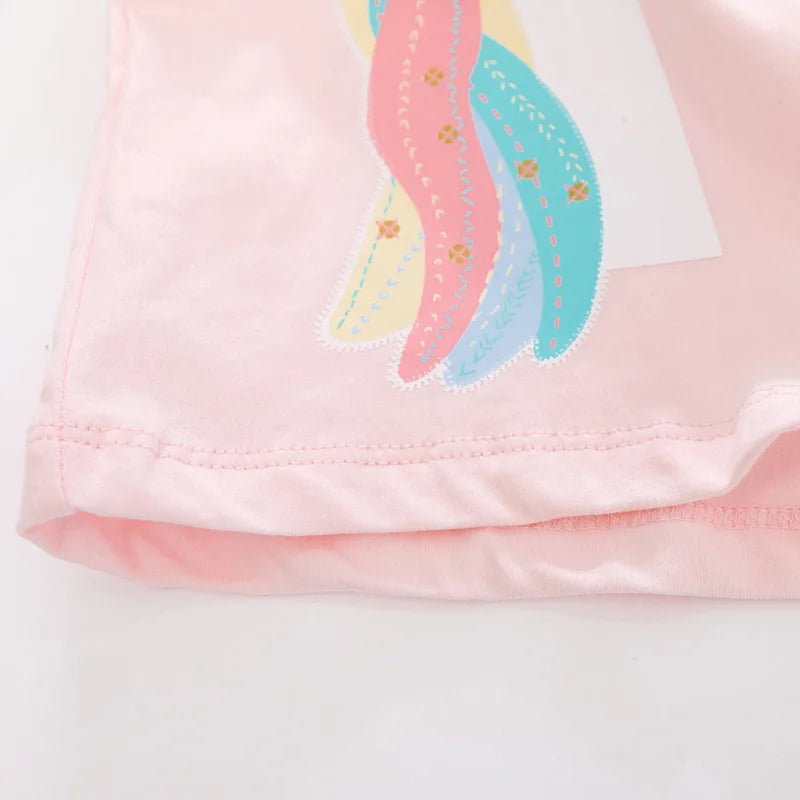 Camiseta Infantil de Algodón con Estampado de Unicornio