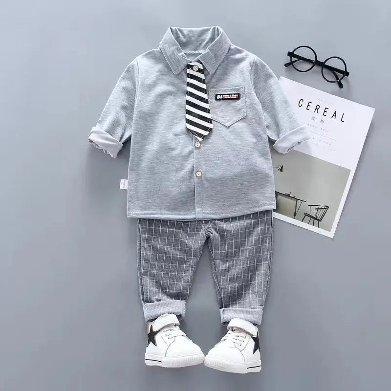 Conjunto Social Infantil de Cuadros con Chaleco para Niño