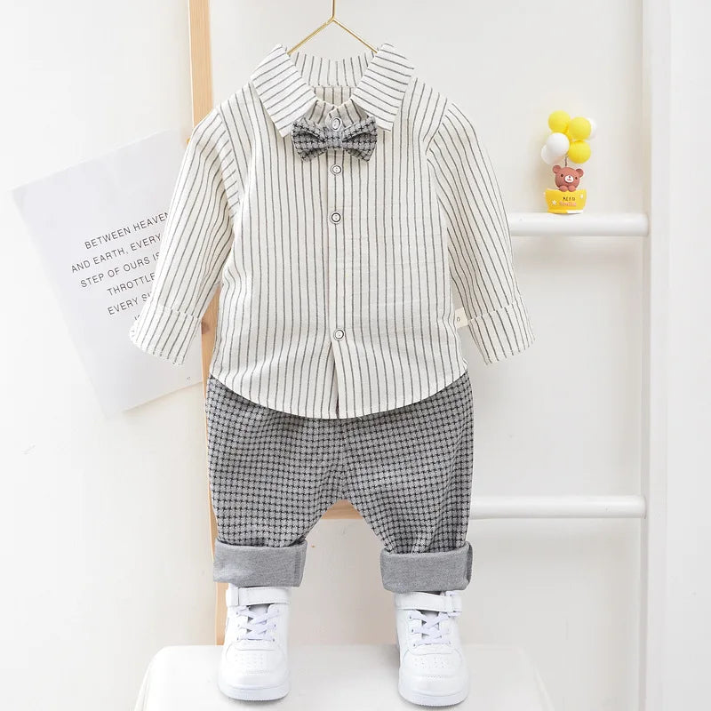 Conjunto Social Infantil de Cuadros con Chaleco para Niño