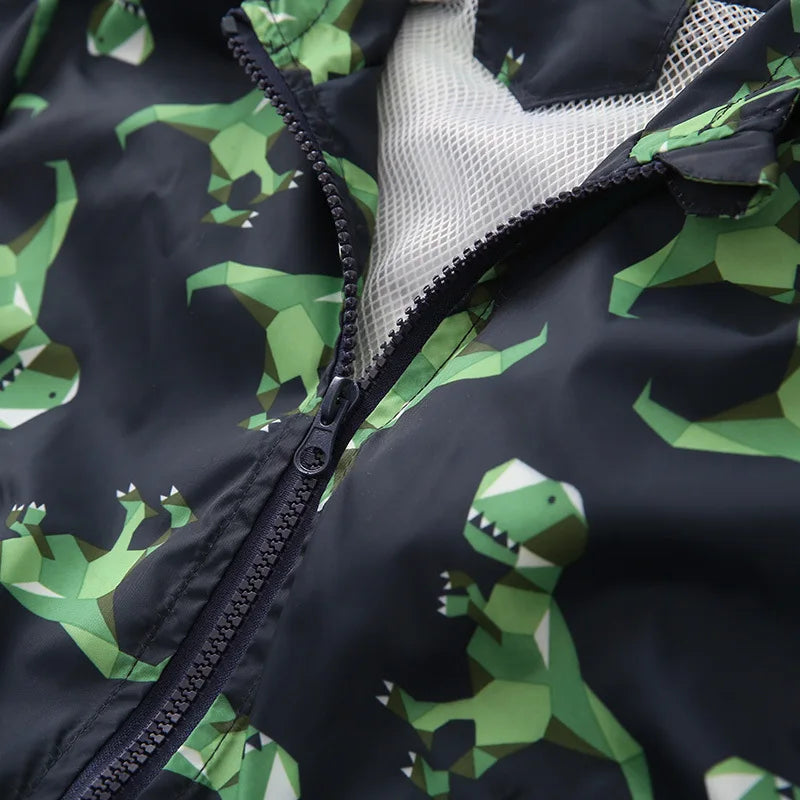 Chaqueta Infantil Ligera con Estampado de Dinosaurios para Niño