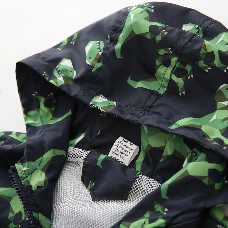 Chaqueta Infantil Ligera con Estampado de Dinosaurios para Niño