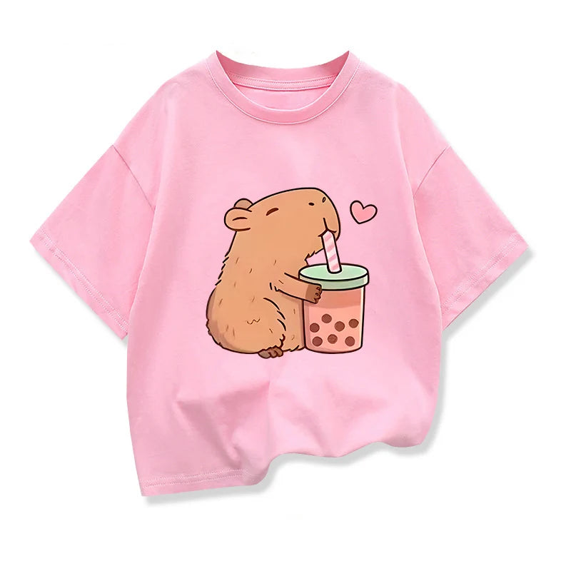 Camiseta Infantil con Estampado de Capibara