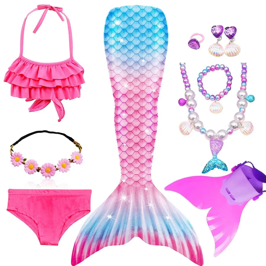 Disfraz Infantil de Sirena con Cola y Accesorios