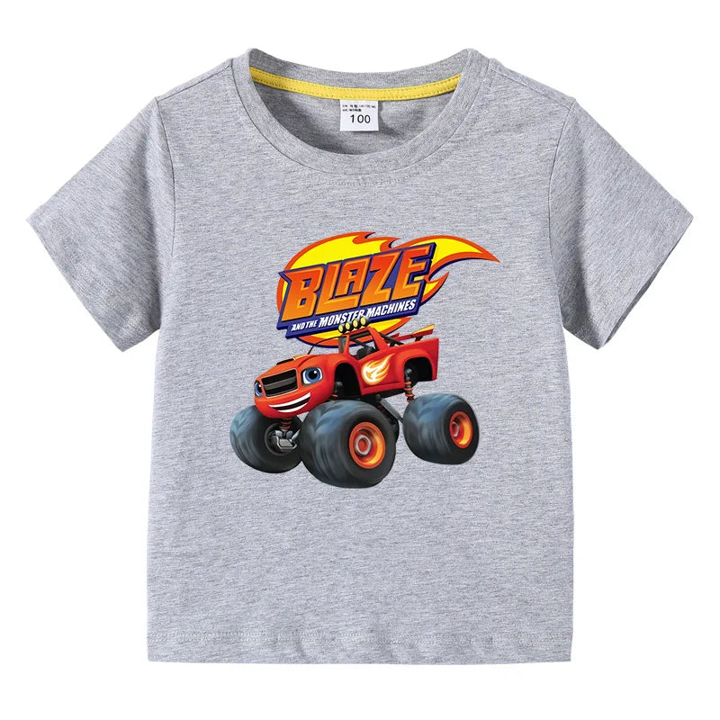 Camiseta Infantil con Estampado de Camiones Monstruo