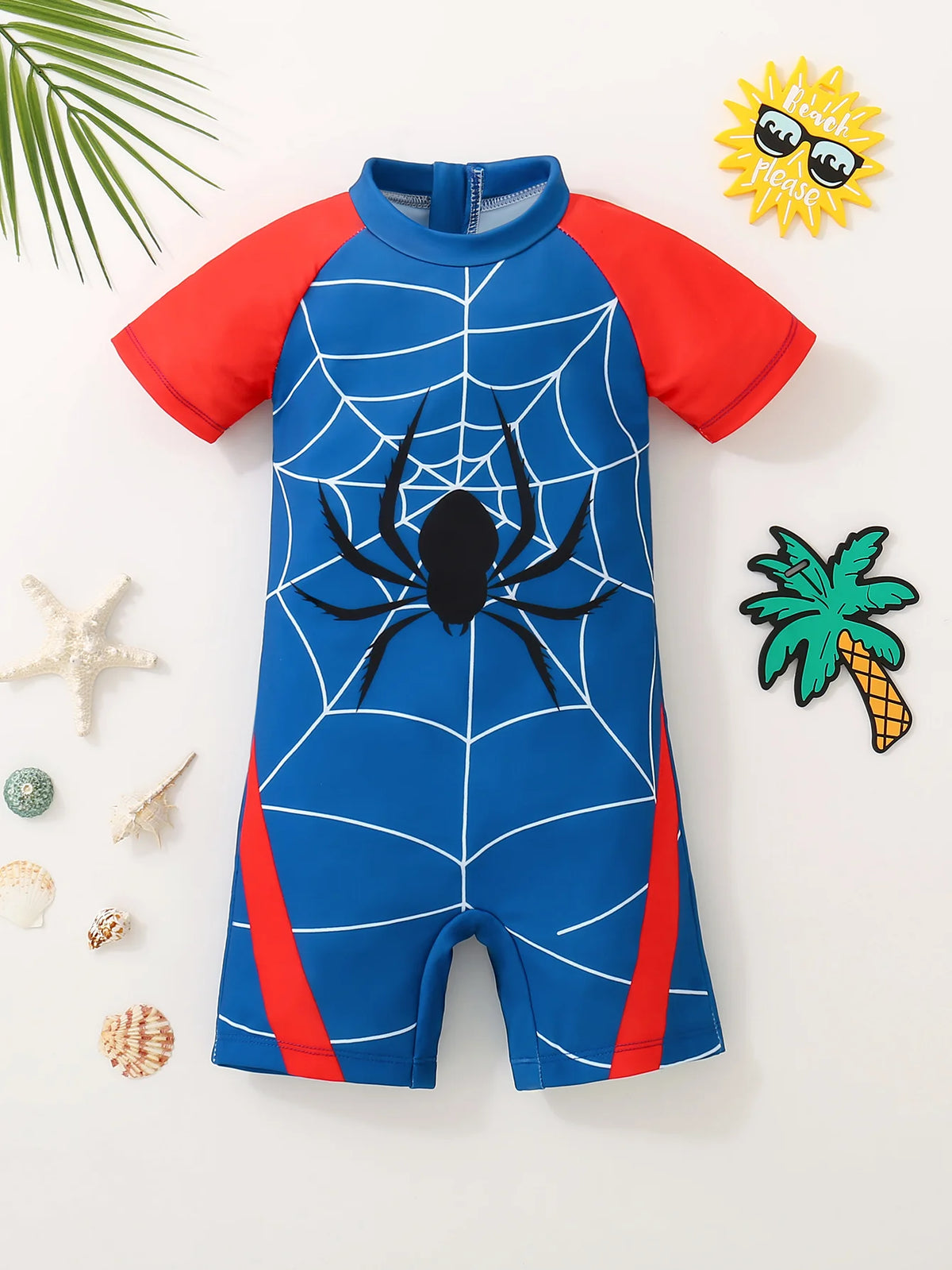 Traje de Baño Enterizo para Niño con Bloques de Color