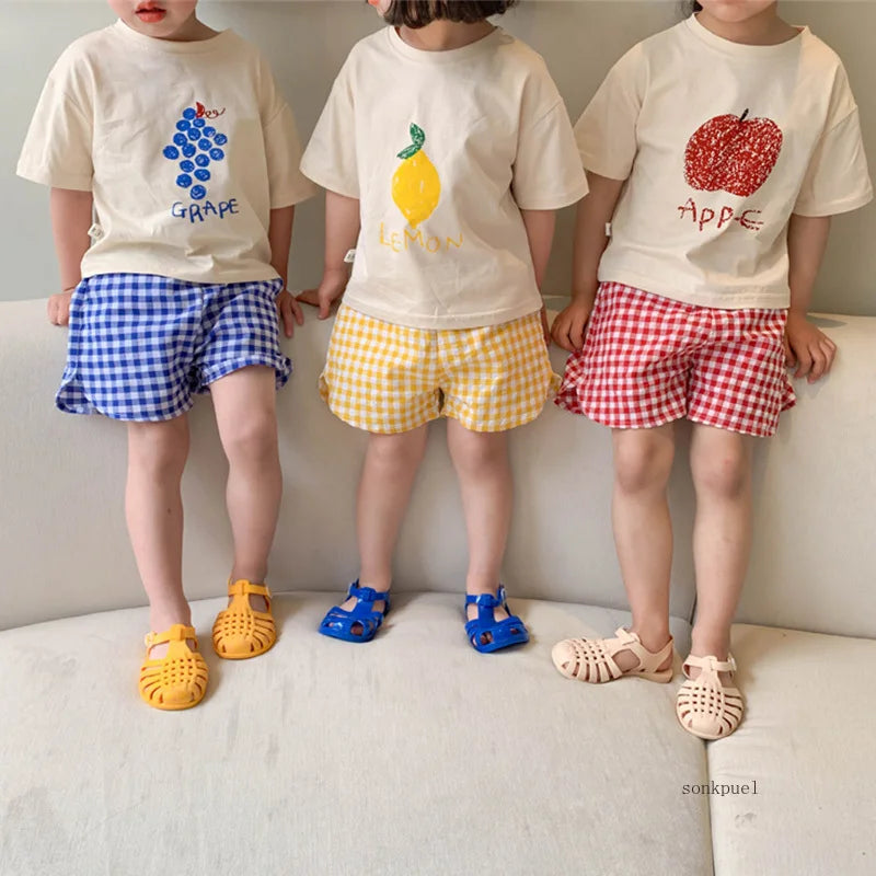 Kids' Summer Outfit with Fruit Print