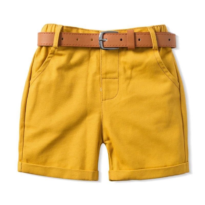Short Infantil de Algodón con Cinturón para Niño