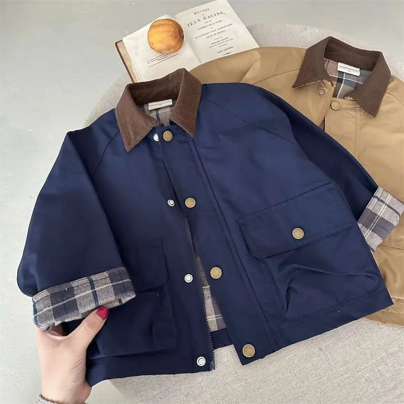 Chaqueta Infantil Casual con Cuello Clásico para Niño