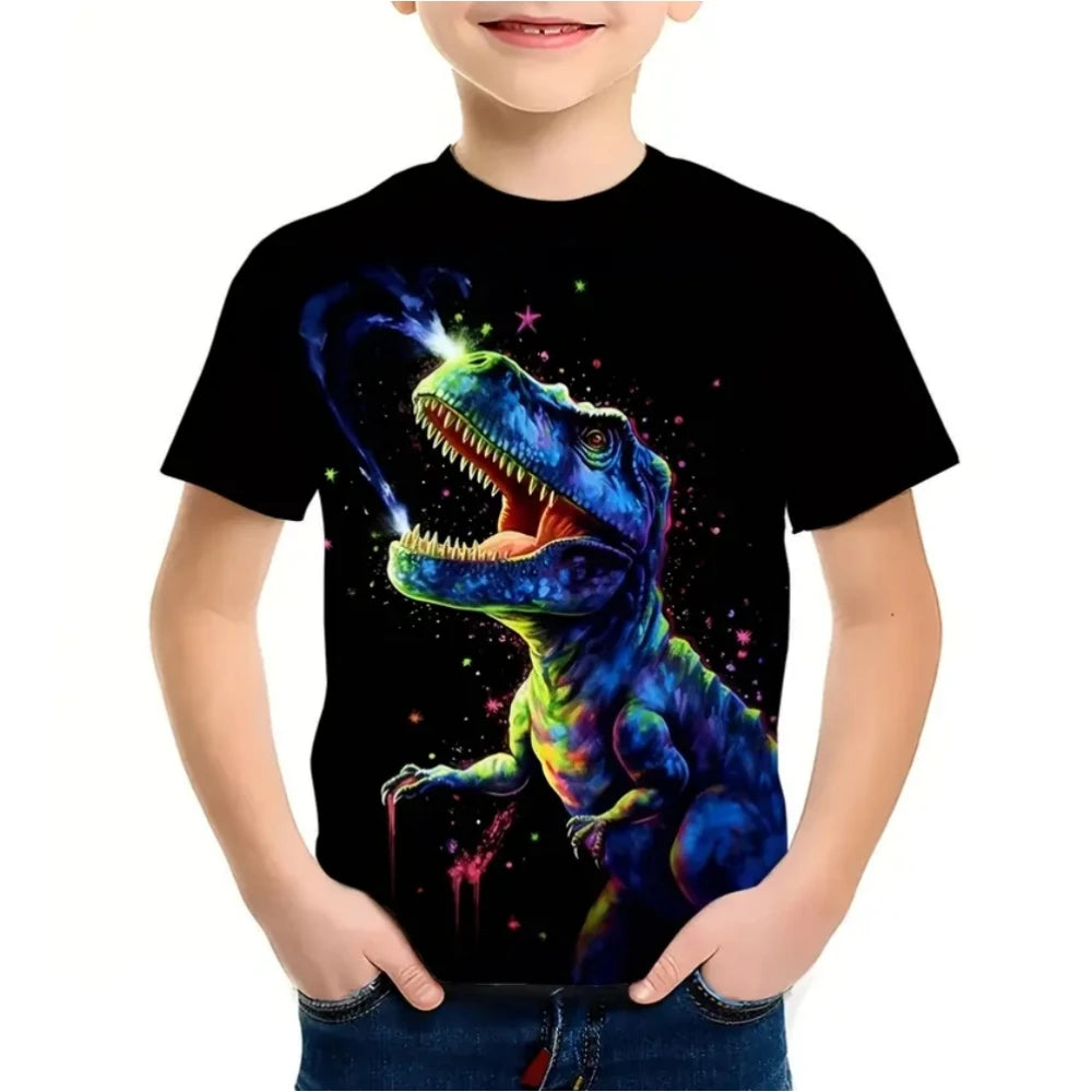 Camiseta Infantil Estampada de Manga Corta para Niño