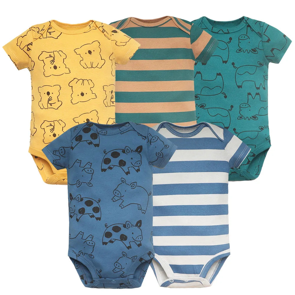 5-Pack Cotton Bodysuits for Baby