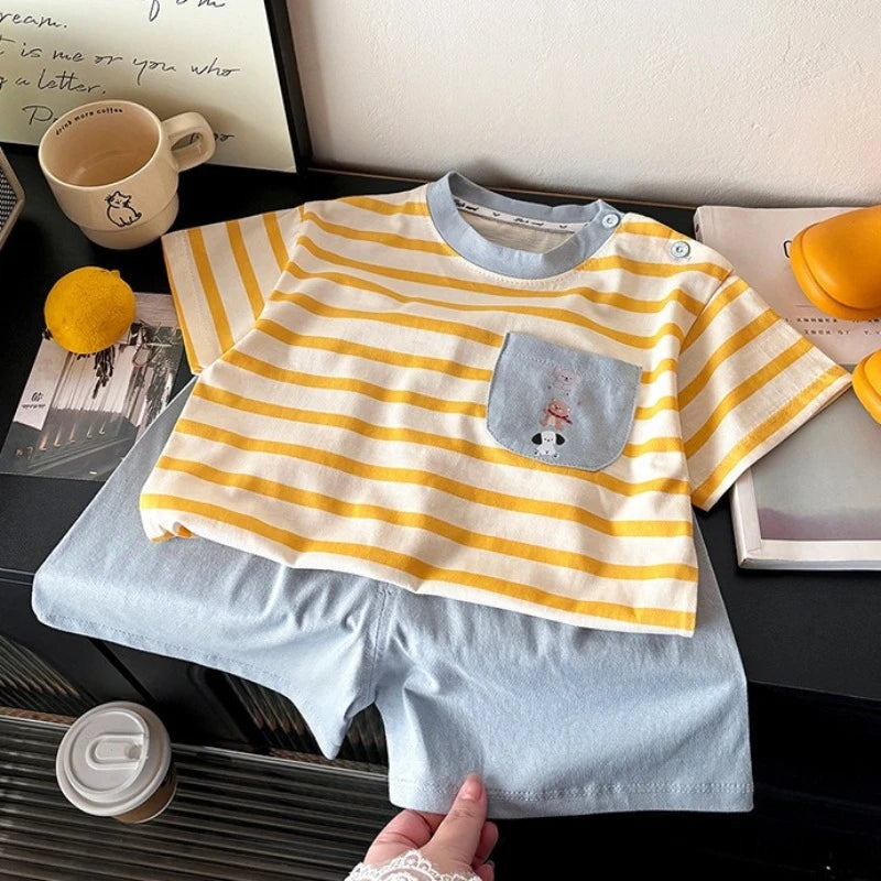 Conjunto de Verano de Camiseta y Shorts para Niña y Niño