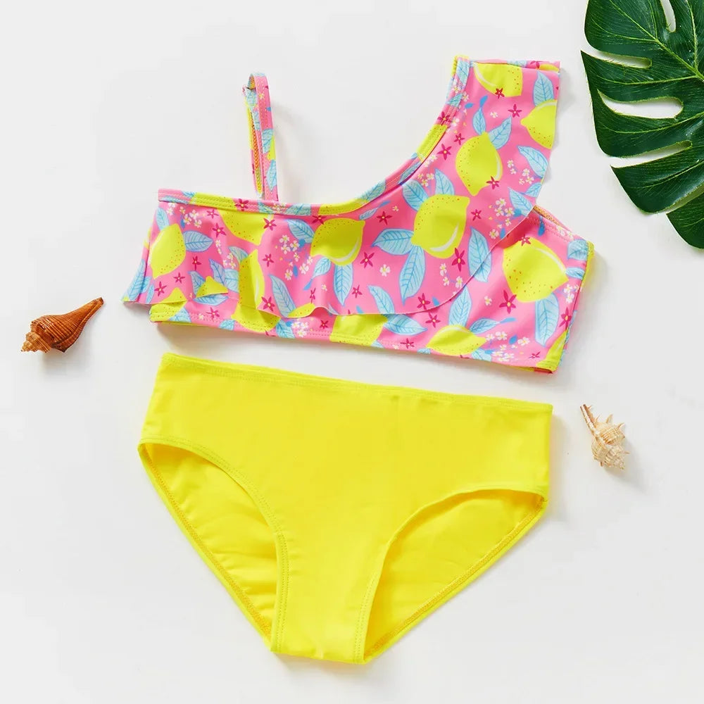 Conjunto de Baño de Dos Piezas para Niña con Estampado