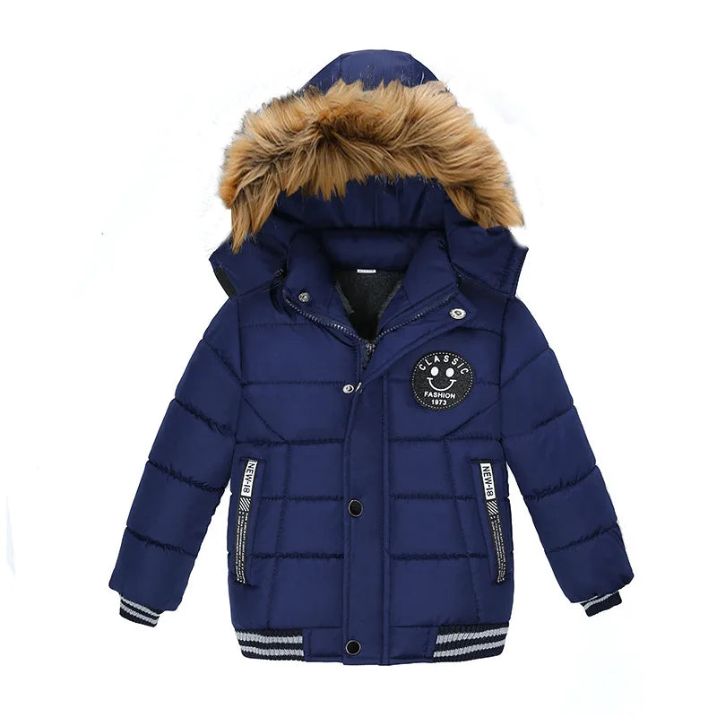 Chaqueta Infantil de Invierno con Capucha y Estampado para Niño