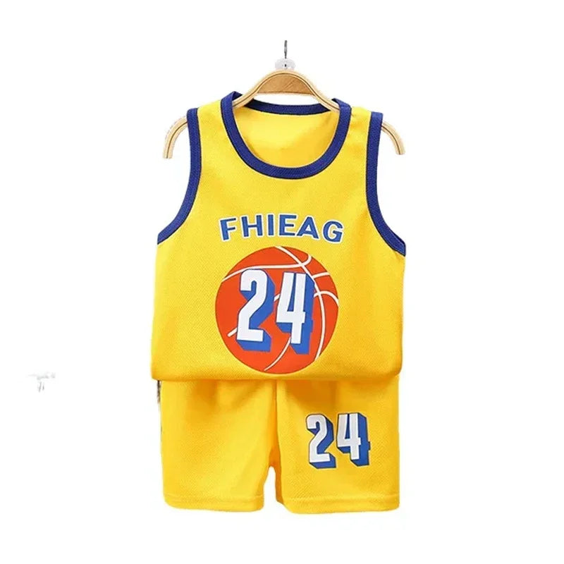 Ensemble de sport de basket-ball sans manches pour enfant