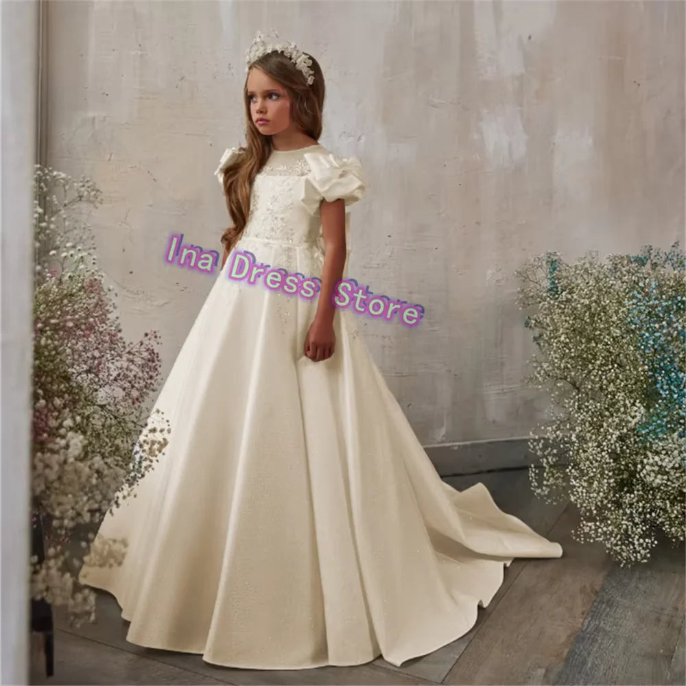 Vestido Largo de Ceremonia Infantil en Satén