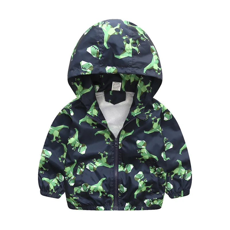 Chaqueta Infantil Ligera con Estampado de Dinosaurios para Niño