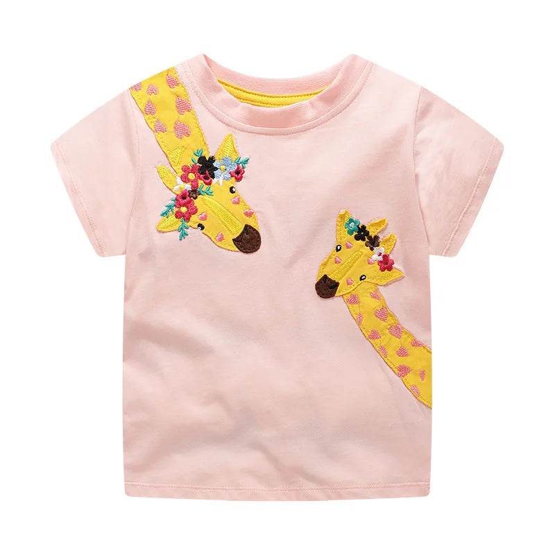 Camiseta Infantil de Algodón con Estampado de Unicornio