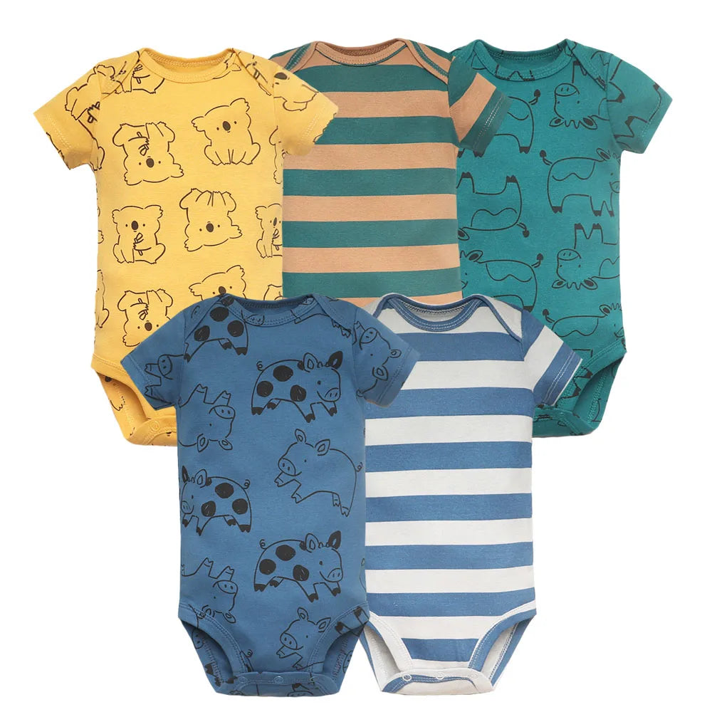 Pack de 5 bodies de algodón para bebé