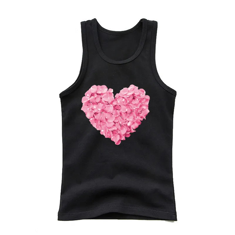 Camiseta de Algodón sin Mangas con Estampado de Búho para Niña