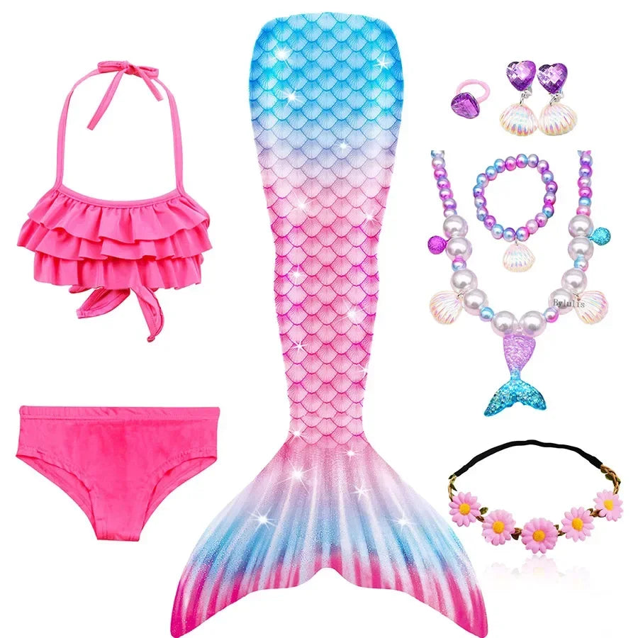 Disfraz Infantil de Sirena con Cola y Accesorios