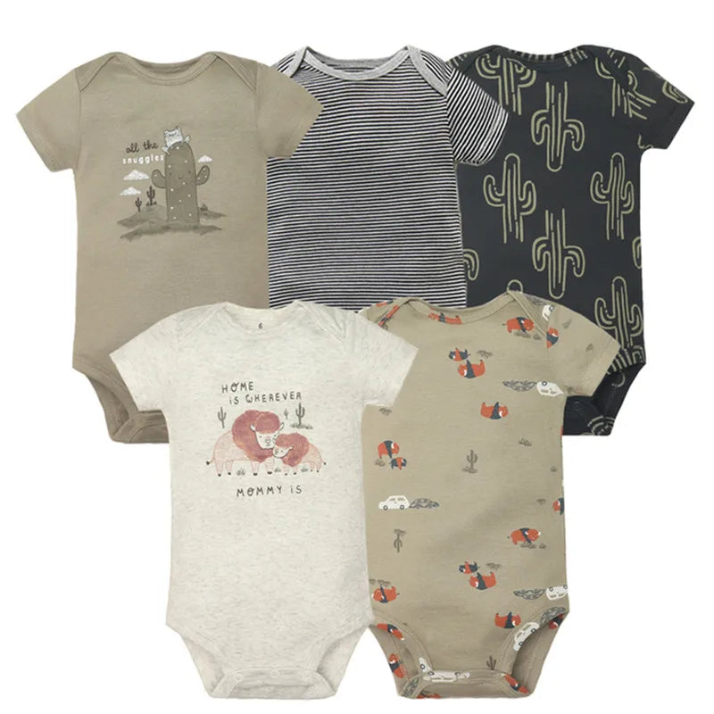 5-Pack Cotton Bodysuits for Baby