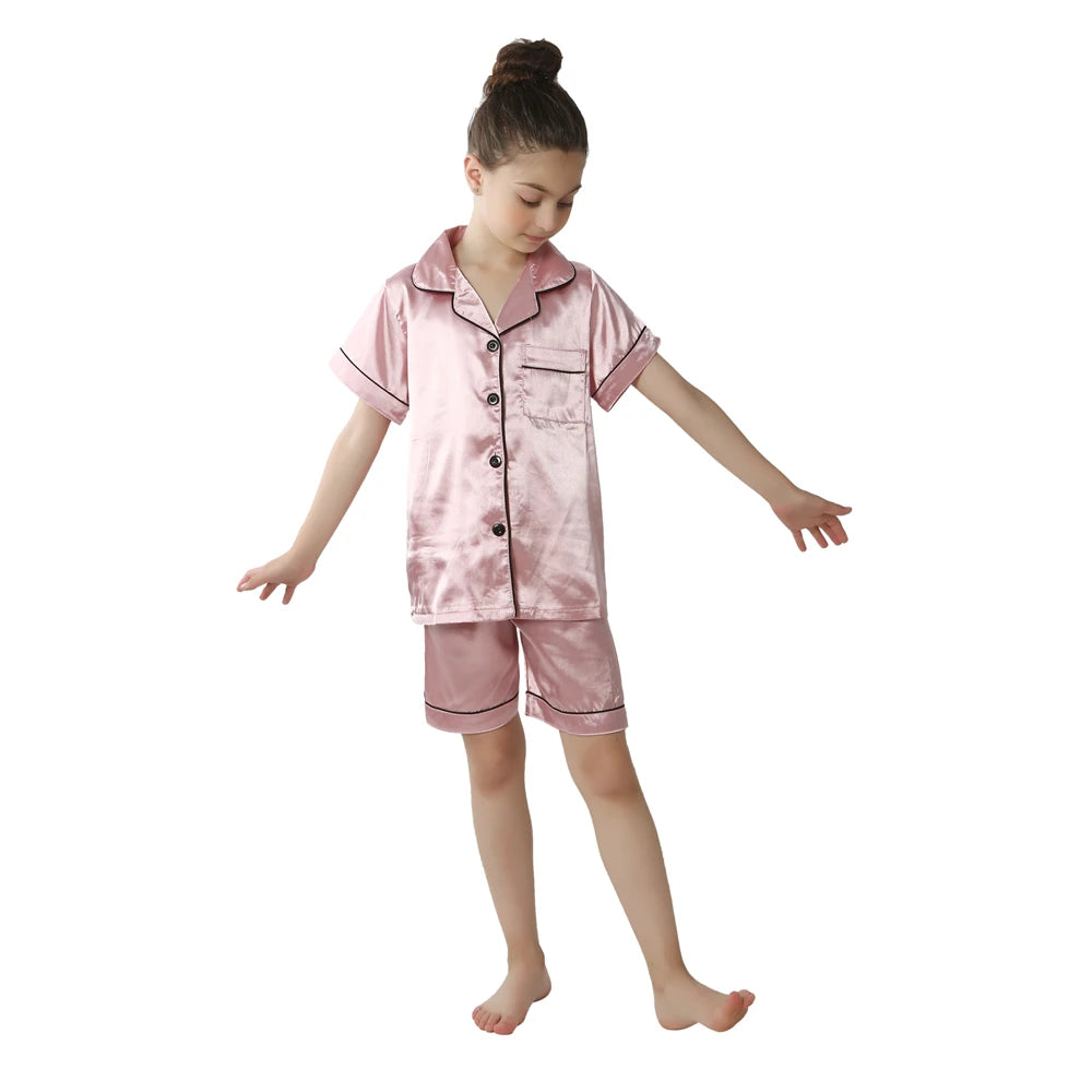 Pijama Infantil de Verano con Acabado Satinado