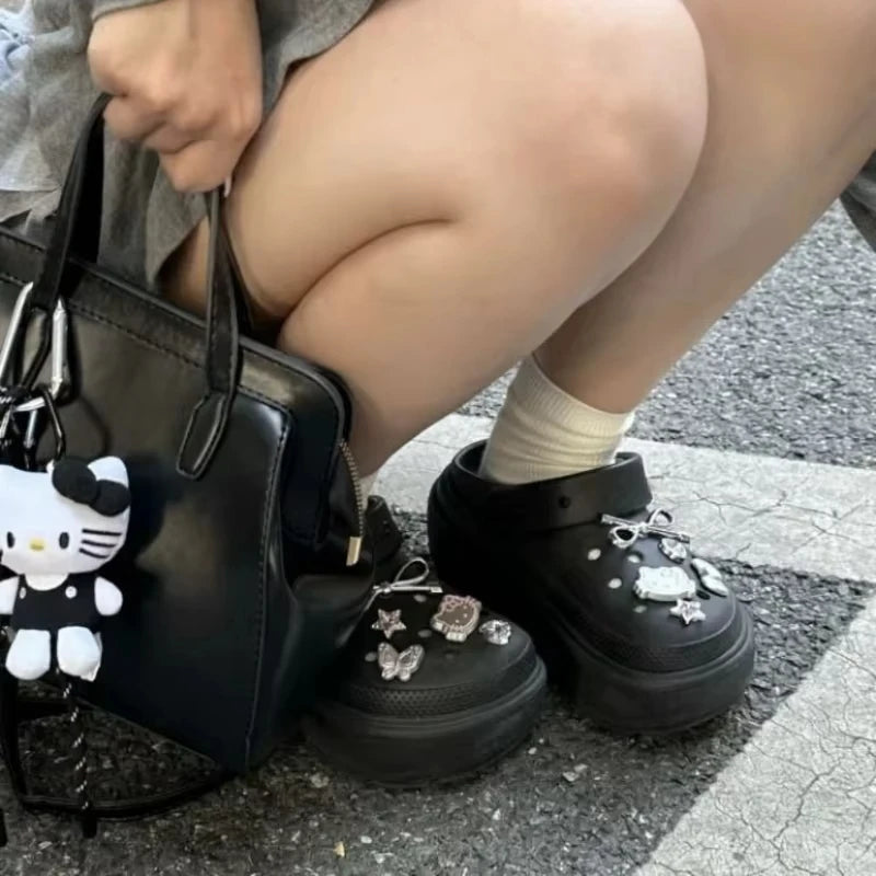 Hello Kitty Silvery Shoe Charms Set Cute Cartoon Plastics Decorations for Clogs & Sandals Perfect Gift for Boy Girl