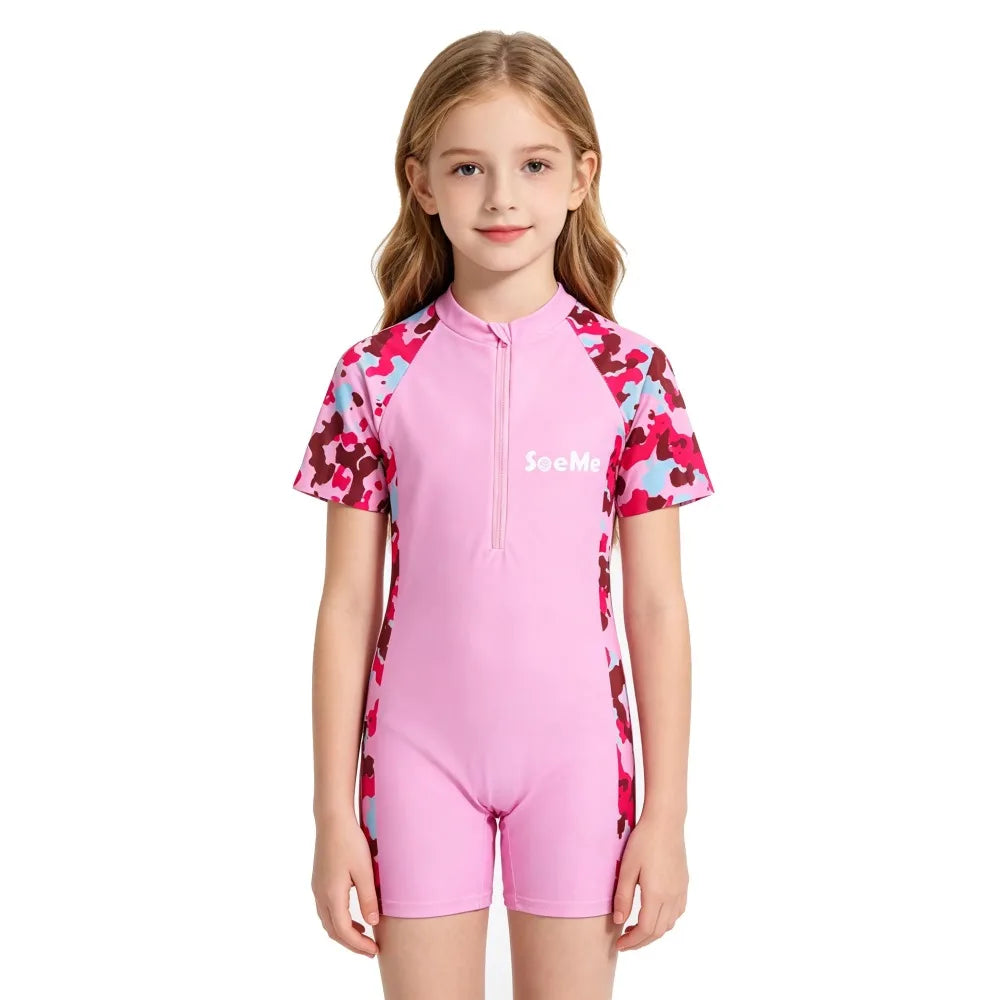 Traje de Baño Infantil con Estampado de Tiburón y Pingüino