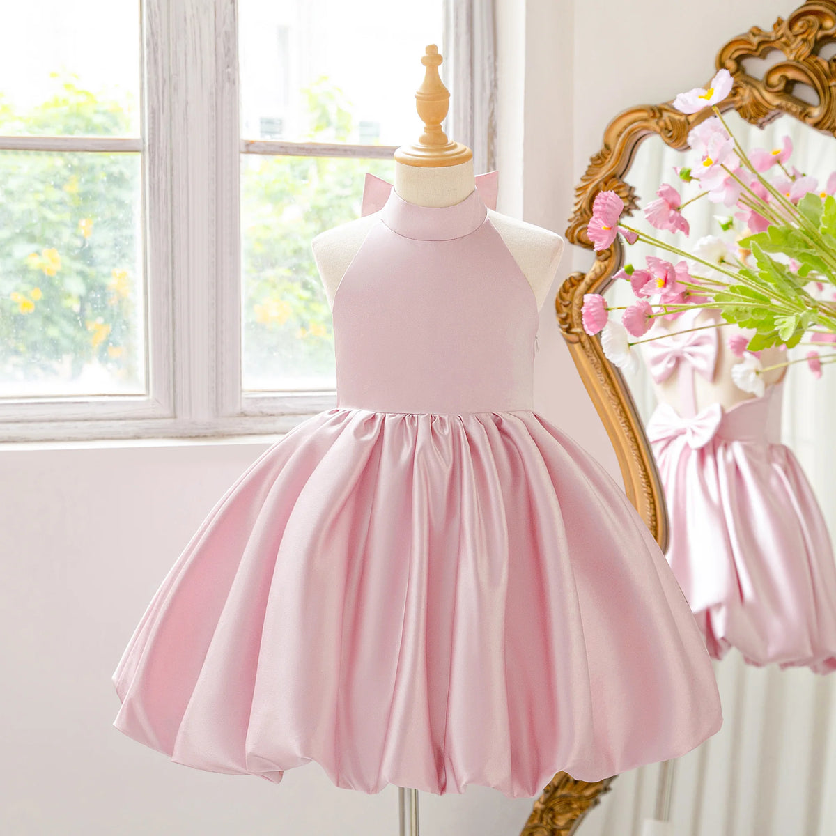 Vestido de Ceremonia Infantil con Lazo