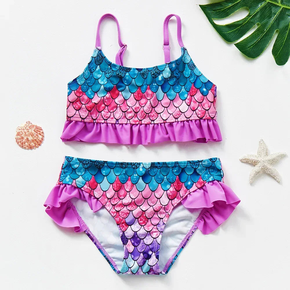 Conjunto de Baño de Dos Piezas para Niña con Estampado