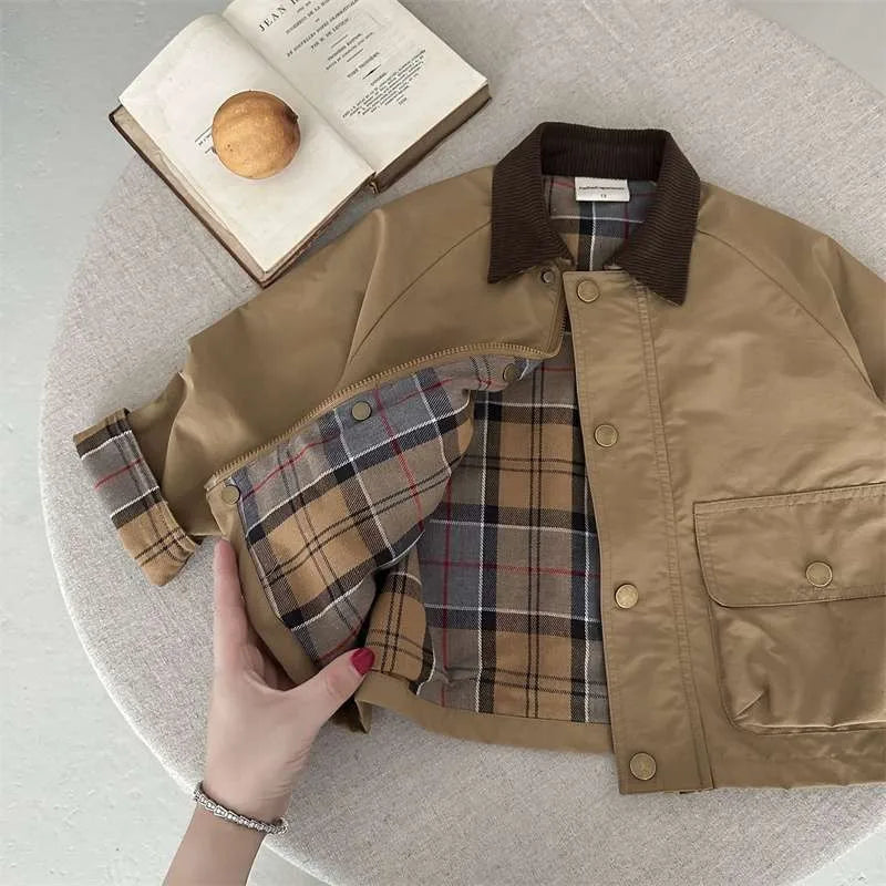Chaqueta Infantil Casual con Cuello Clásico para Niño