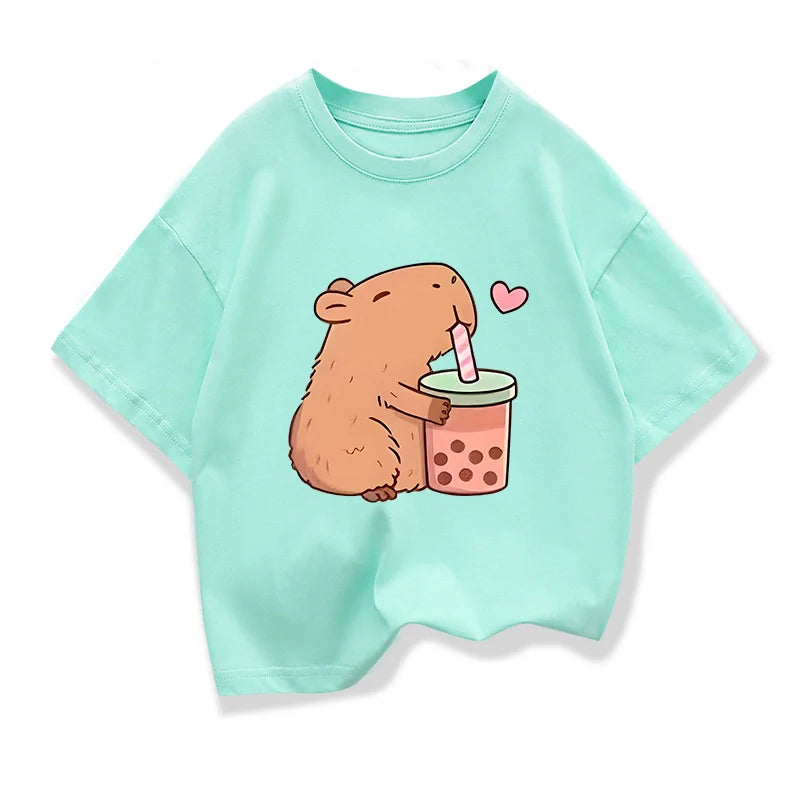 Camiseta Infantil con Estampado de Capibara