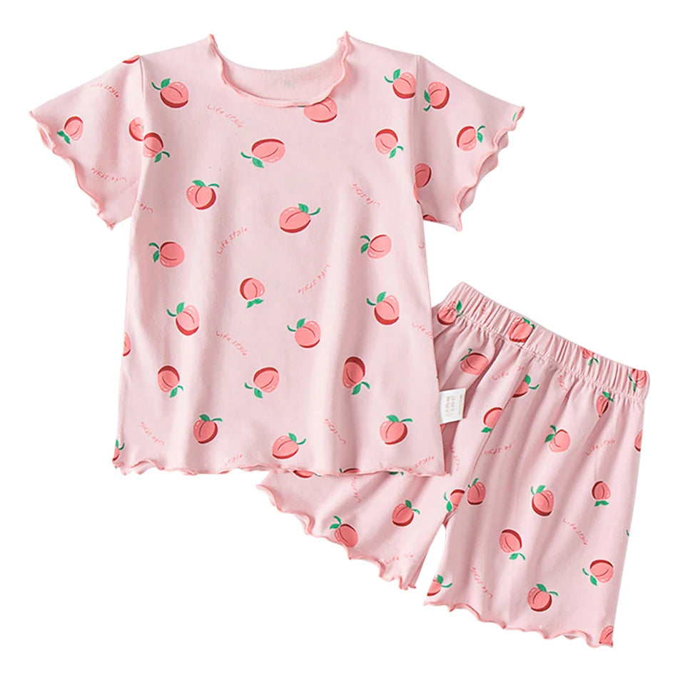 Pijama de Verano de Fresa para Niña