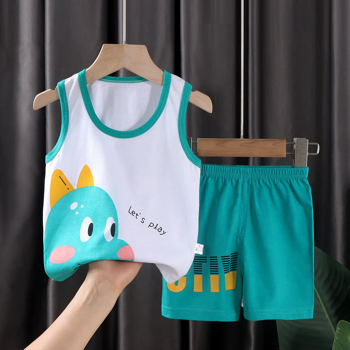 Conjunto Infantil de Algodón con Camiseta sin Mangas y Short