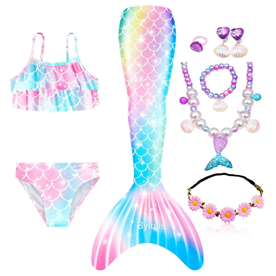 Disfraz Infantil de Sirena con Cola y Accesorios