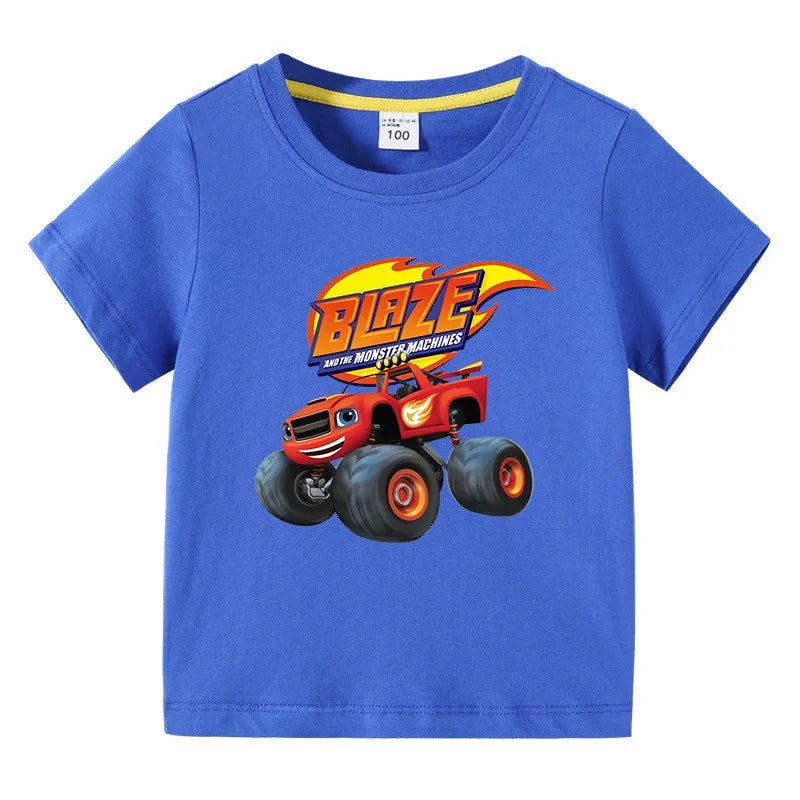 Camiseta Infantil con Estampado de Camiones Monstruo