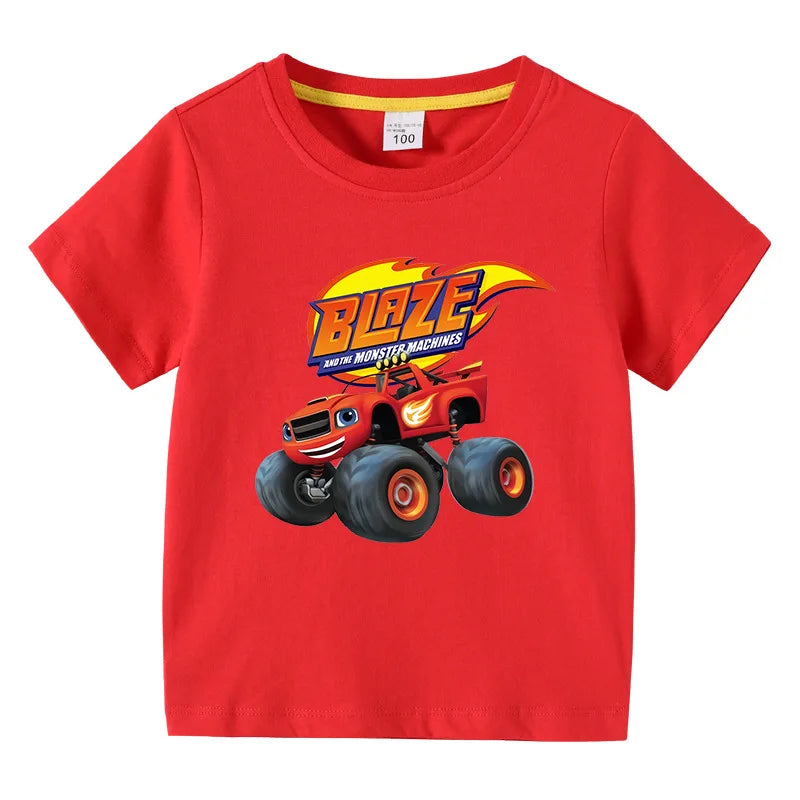 Camiseta Infantil con Estampado de Camiones Monstruo