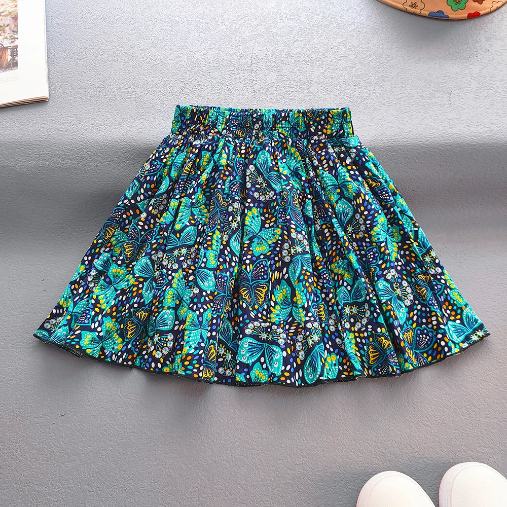 Falda Infantil de Algodón con Estampado Floral