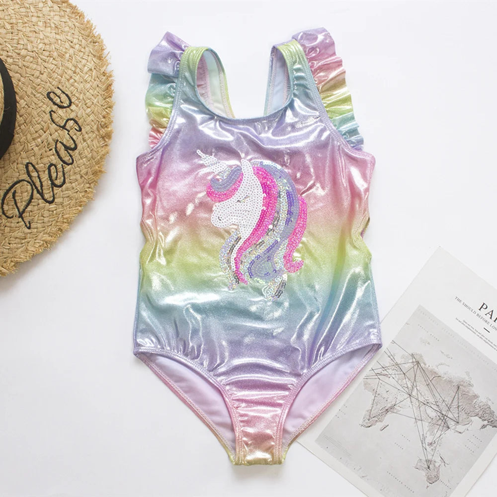 Traje de Baño Enterizo para Niña con Detalle de Concha