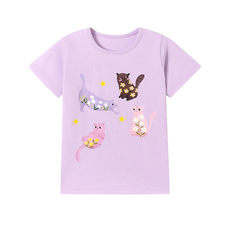 Camiseta Infantil de Algodón con Estampado de Unicornio