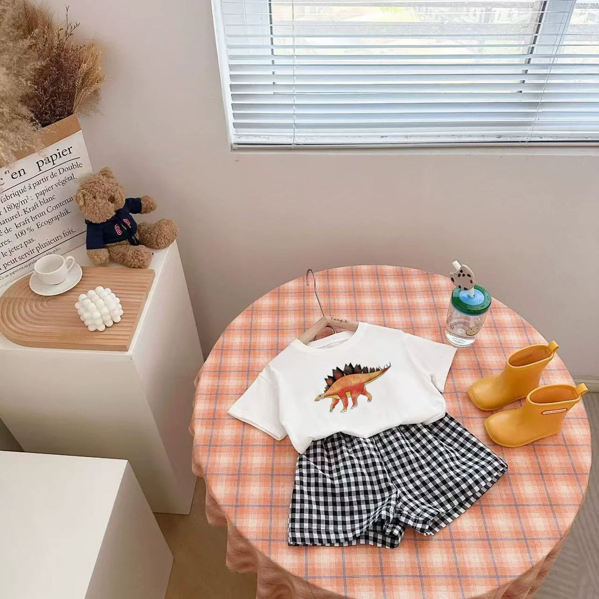 Kids' Summer Outfit with Fruit Print