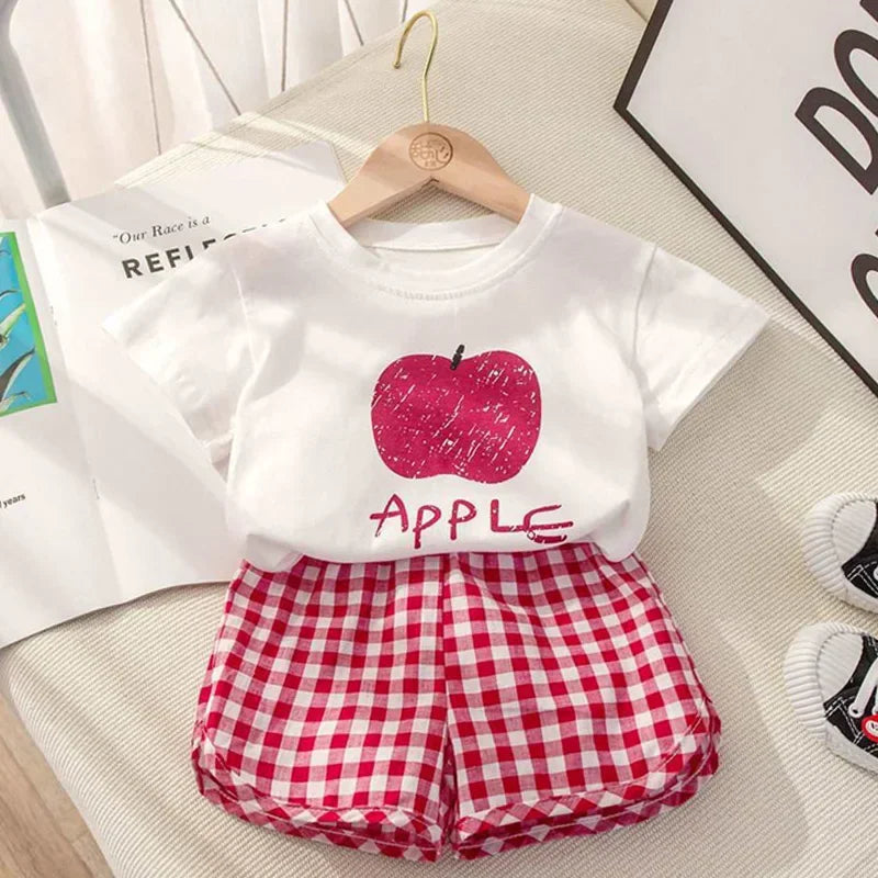 Kids' Summer Outfit with Fruit Print