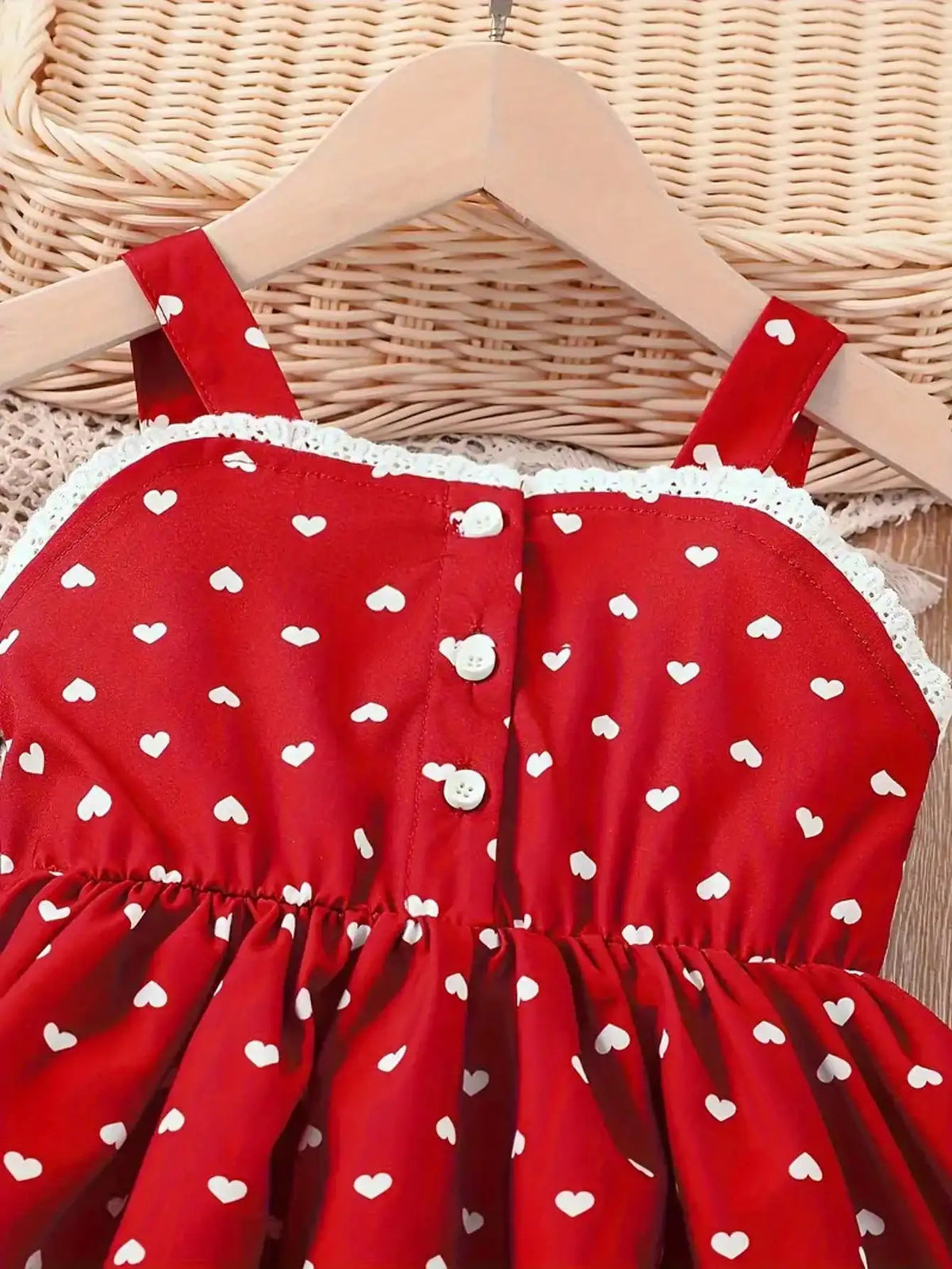 Girls' Summer Dress with Heart Print