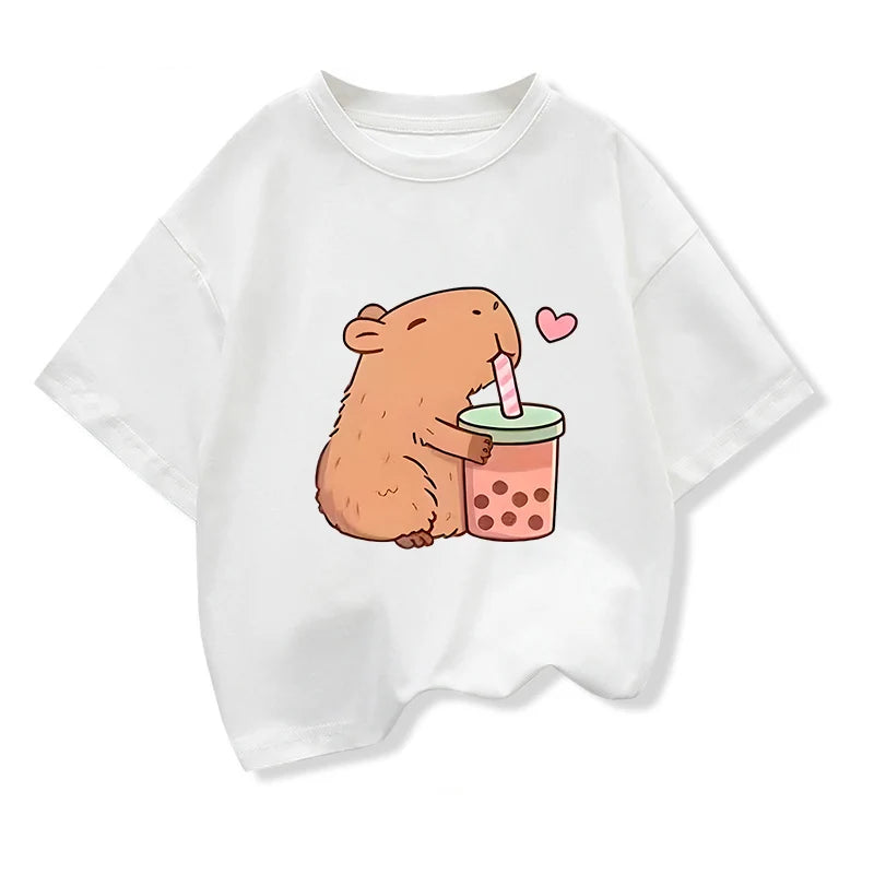 Camiseta Infantil con Estampado de Capibara