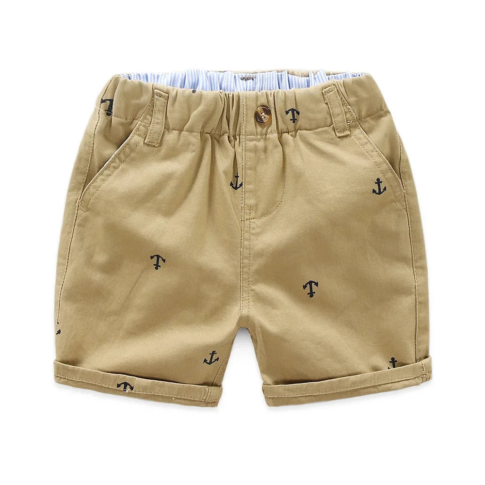 Short Infantil de Algodón con Estampado de Anclas para Niño