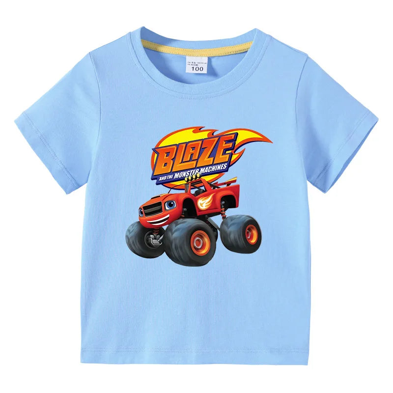 Camiseta Infantil con Estampado de Camiones Monstruo