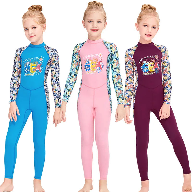 Traje de baño de manga larga para niña